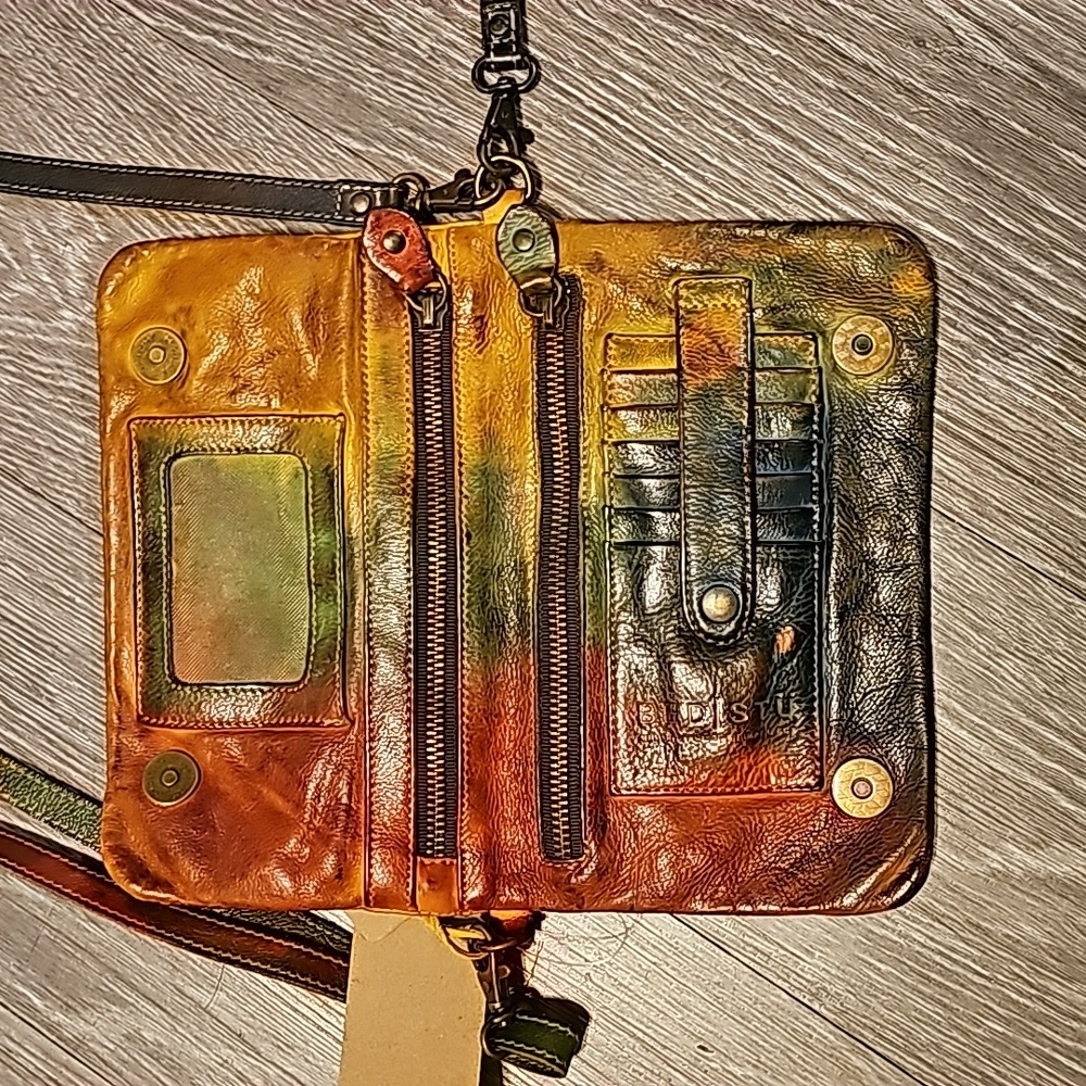 #BedStu Cadence Monarch Tie Dye Cross Body Leather Bag!! Nwts!! - Picture 8 of 13